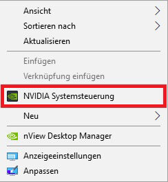 Nvidia Systemsteuerung
